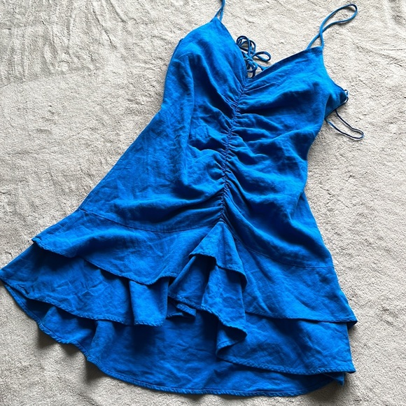 ZARA Linen Blend Mini Dress - Picture 5 of 14
